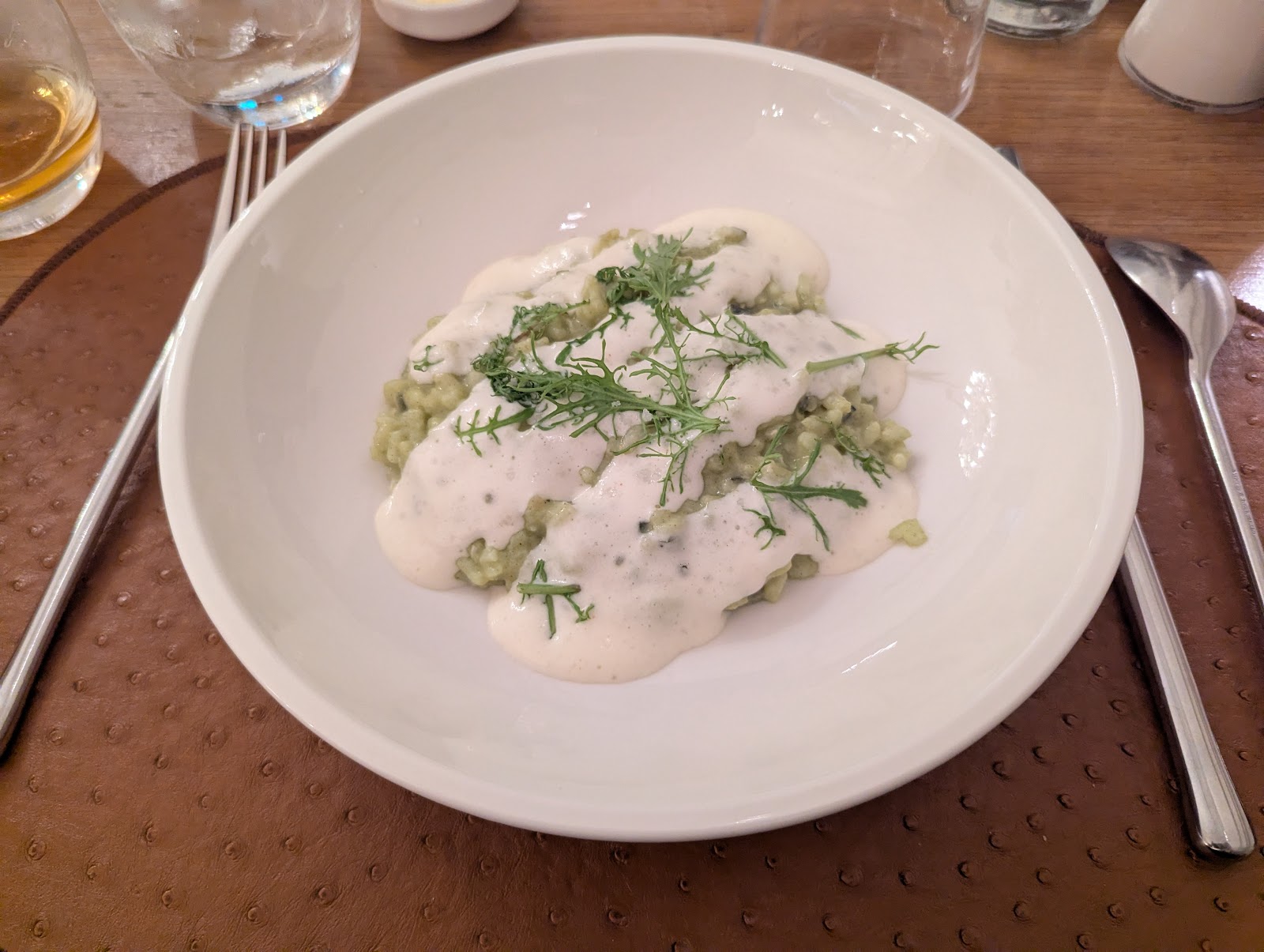 Risotto servi au restaurant 65 degrés avenue Louise