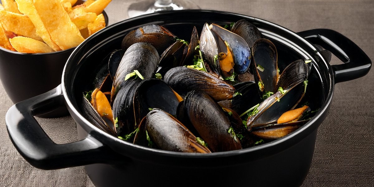 Moules de Zélande servies à la Brasserie Auguste