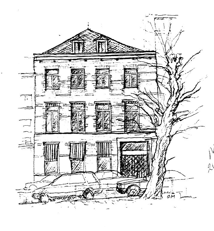 Croquis à l'encre de la façade de L'Écailler du Palais Royal