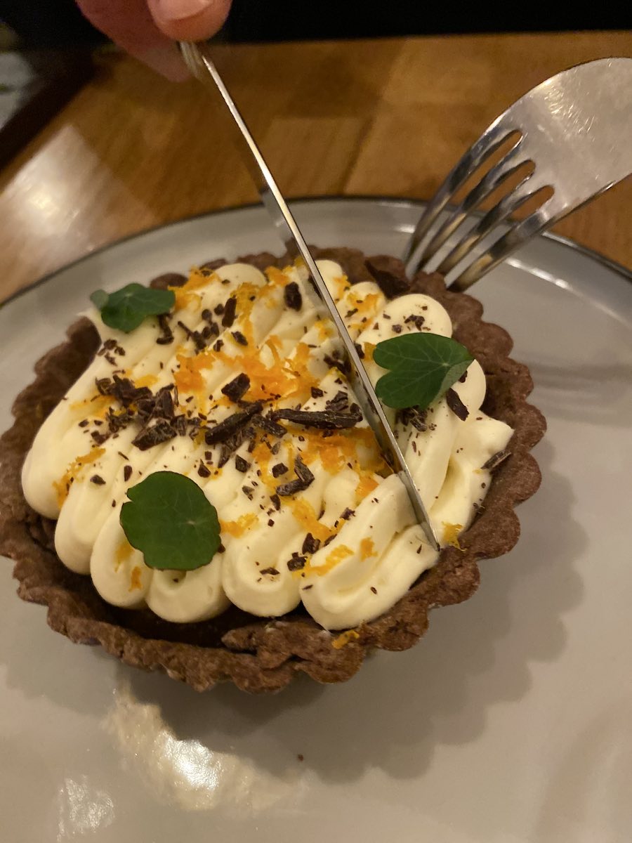 Tartelette dessert du Jardin des Olives, Bruxelles