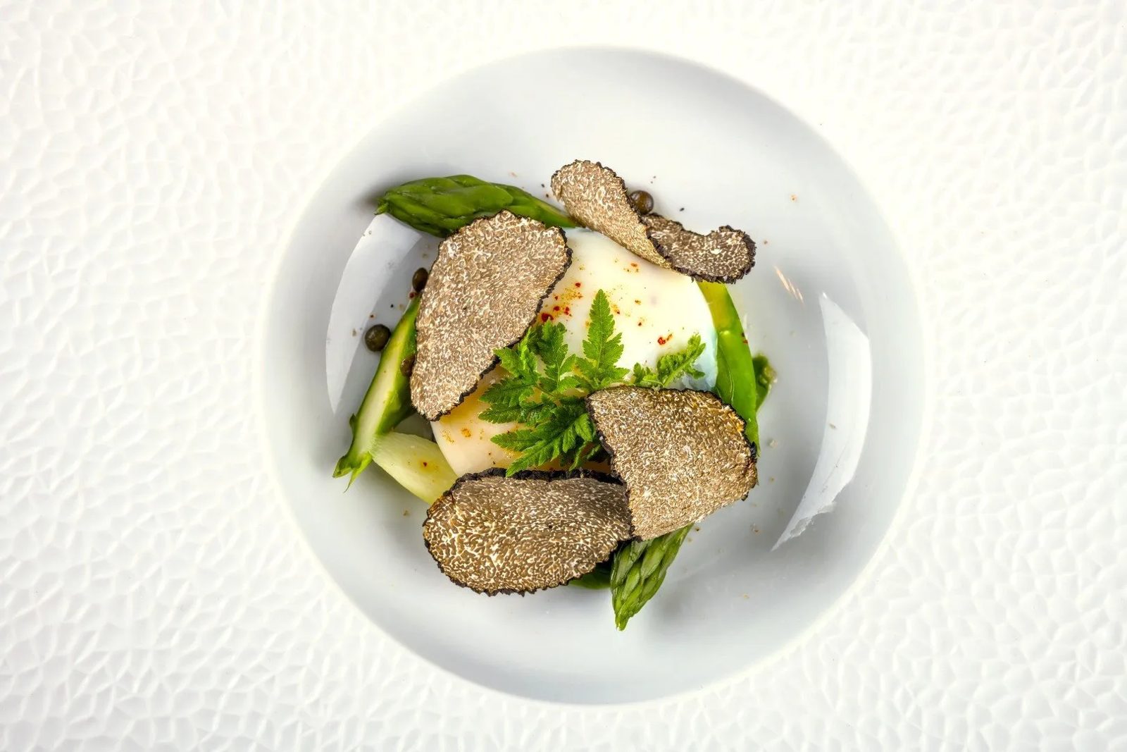 Assiette aux lamelles de truffe noire à La Table de Mus