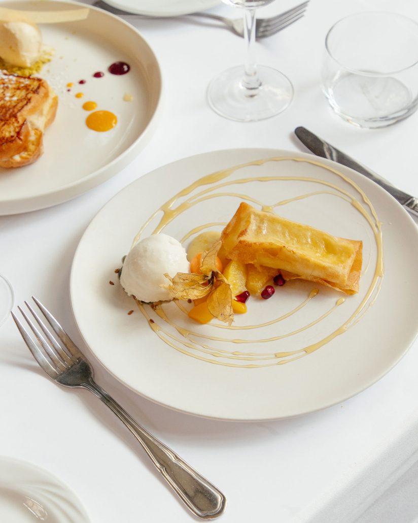 Pain perdu et glace vanille aux Petits Oignons