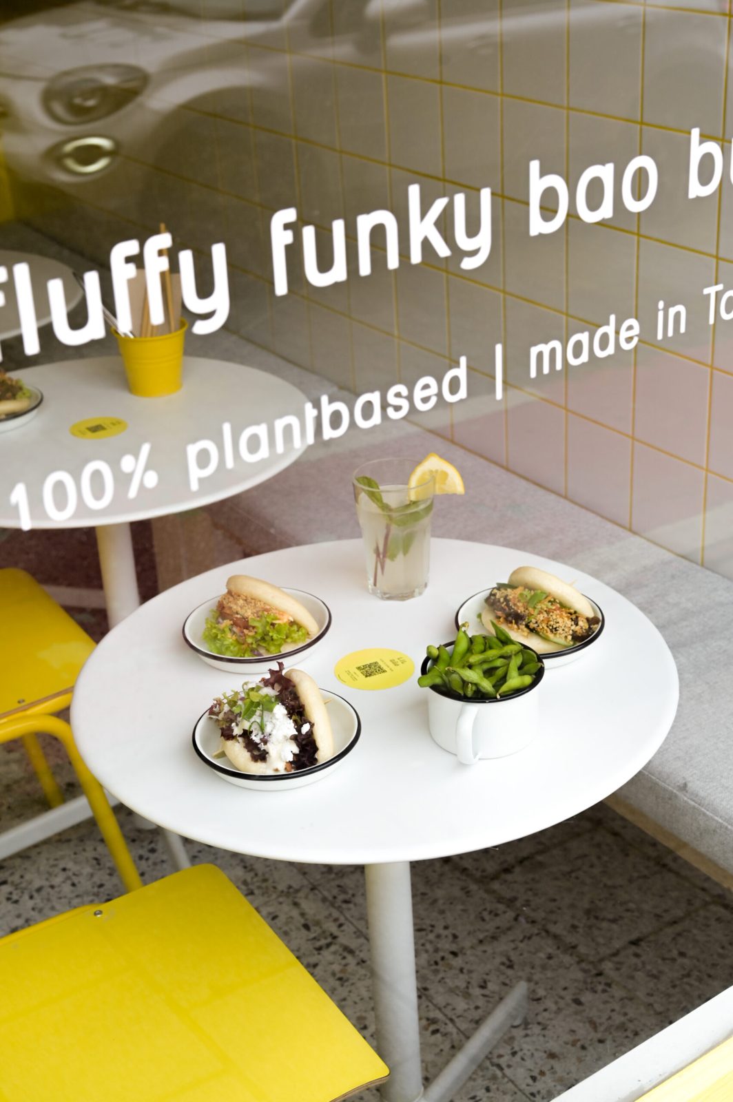 Vitrine de Lil Bao : fluffy funky bao buns, 100% plantbased, made in Taiwan