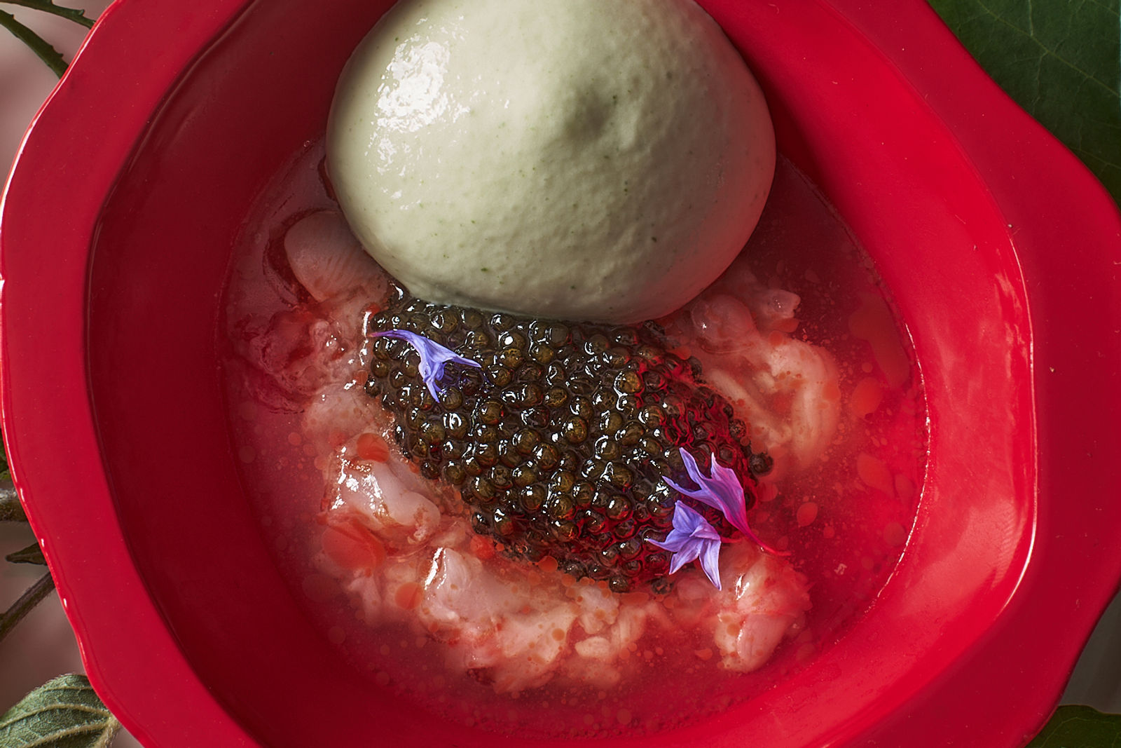 Langoustine et caviar par Christophe Hardiquest, restaurant Menssa